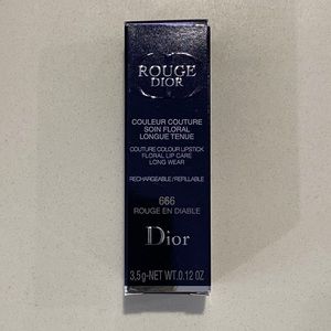 Rouge Dior 666 Rouge en diable matte red lipstick full size